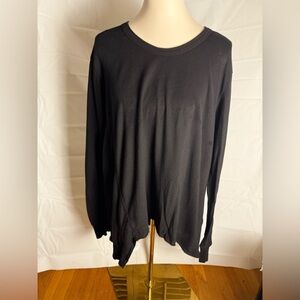 Wilt Black Relaxed Asymmetrical Long Sleeve Top